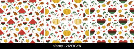 Happy Kwanzaa Holiday African Seamless Pattern Design avec Festival style Element sur Template dessin main dessin dessin dessin dessin dessin animé dessin à plat de dessin animé Illustration de Vecteur