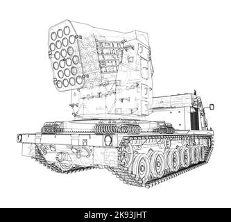 Système de missle de piste militaire. Vecteur Illustration de Vecteur