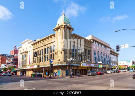 SAN DIEGO, Etats-Unis - 11 JUIN 2012 : façade du cinéma historique Gaslamp à San Diego, Etats-Unis. Depuis 2010, il est exploité par Reading Cinemas ansd sert encore Banque D'Images