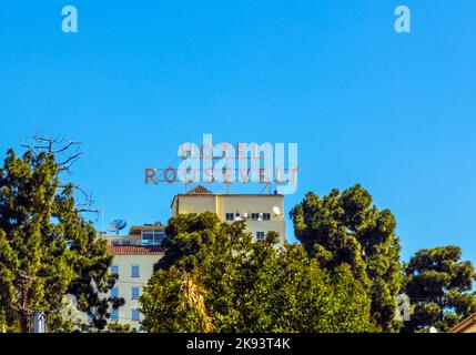 HOLLYWOOD, Etats-Unis -JUIN 26 : façade du célèbre hôtel historique Roosevelt sur 26 juin, 2012 à Hollywood, Etats-Unis. Il a d'abord ouvert sur 15 mai 1927. Il est maintenant mana Banque D'Images