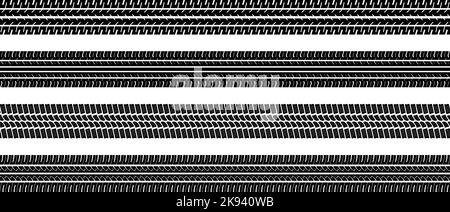 Bande de roulement noire isolée sur fond blanc Illustration de Vecteur