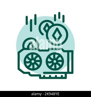 Icône de ligne d'extraction. Argent virtuel. Illustration de Vecteur