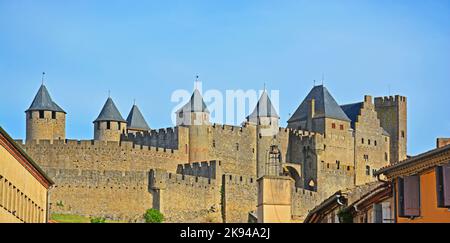 La ville fortifiée de Carcassonne, Aude, Occitanie France Banque D'Images