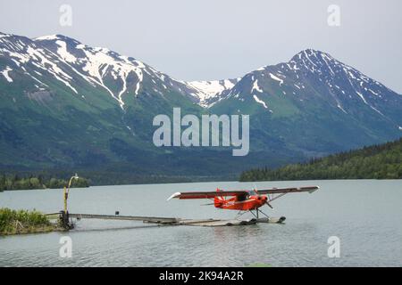 Avion de mer garée sur la péninsule de Kenai Borough, Alaska Banque D'Images