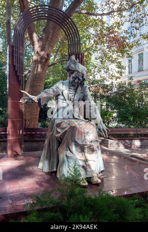 Statue de Franz Liszt de Marton László 1986, photographiée à Liszt Ferenc tér, Terézváros, Budapest, Hongrie Banque D'Images