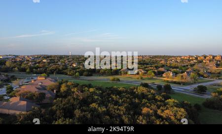 Une vue aérienne du parc et de la ville du centre-ville à Austin, Texas, États-Unis Banque D'Images