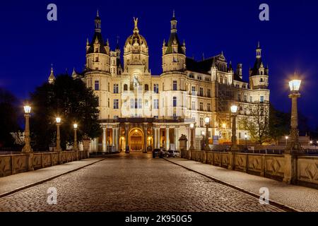 Château de Schwerin, siège du Parlement d'État de Mecklembourg-Poméranie occidentale Banque D'Images