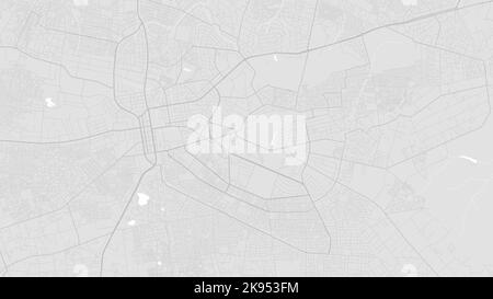 Carte d'arrière-plan vectorielle de la ville de Lusaka, blanc et gris clair, routes et illustration de l'eau. Format écran large, feuille de route de la conception numérique à plat. Illustration de Vecteur