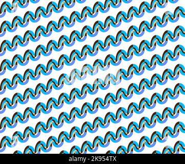 Motif vectoriel sans couture composé de lignes ondulées, style rétro Illustration de Vecteur
