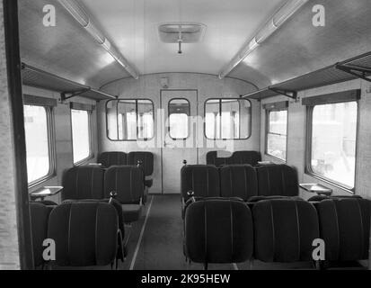 Chemins de fer d'État, SJ YCO6. Voiture avec panier en acier. Les premiers véhicules ont été déposés en circulation régulière en juin 1953. Banque D'Images