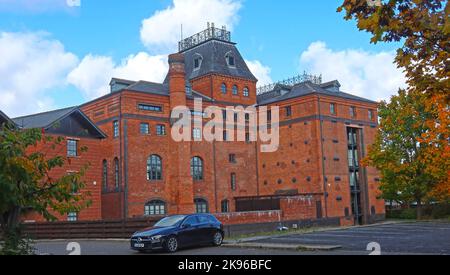 Brasserie Old Greenall, Wilderspool, Warrington, Cheshire, Angleterre, ROYAUME-UNI Banque D'Images