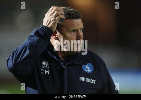 Colin West, assistant-gérant de Hartlepool United lors du match Sky Bet League 2 entre Hartlepool United et Salford City à Victoria Park, Hartlepool, le mardi 25th octobre 2022. (Credit: Mark Fletcher | MI News) Credit: MI News & Sport /Alay Live News Banque D'Images