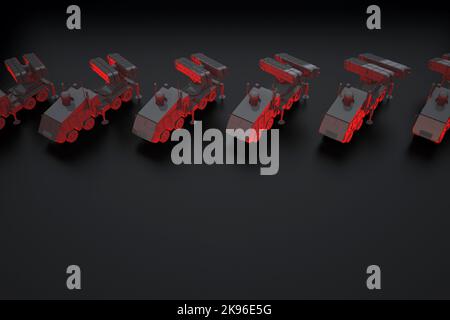lance-roquettes groupe noir. 3d rendu Banque D'Images