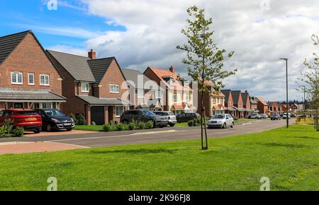 Un logement de banlieue moderne sur une propriété à Nantwich, Cheshire, Angleterre, Royaume-Uni Banque D'Images