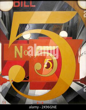 J'ai vu la figure 5 dans l'or, 1928, peinture par Charles Demuth, Banque D'Images