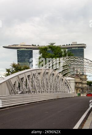 Le pont Anderson, à Singapour, immédiatement après la course de rue de F1 Banque D'Images