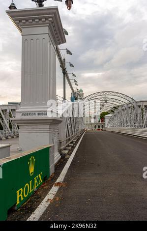 Le pont Anderson, à Singapour, immédiatement après la course de rue de F1 Banque D'Images