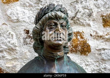 Gros plan de la tête de hunyadi matyas matthias corvinus à Visegrad Banque D'Images