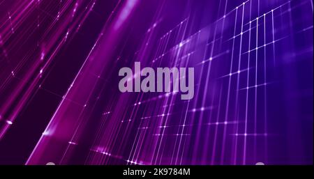 Fenêtres abstraites connectées par des points de données multidimensionnels. Arrière-plan technologique. Banque D'Images