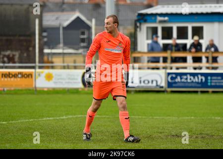 Ammanford, pays de Galles. 22 octobre 2022. Le gardien de but Kyle Marsh d'Ammanford lors du match de la Ligue du Sud JD Cymru entre Ammanford et l'Université Swansea au terrain de loisirs d'Ammanford, au pays de Galles, au Royaume-Uni, le 22 octobre 2022. Crédit : Duncan Thomas/Majestic Media. Banque D'Images