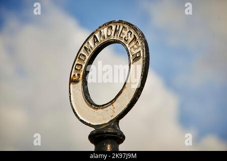 Godmanchester, Huntingdonshire, Cambridgeshire, Angleterre. Panneau Village Banque D'Images