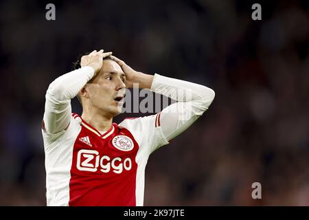 Amsterdam, pays-Bas. 26 octobre 2022 Amsterdam, pays-Bas. AMSTERDAM - Steven Berghuis d'Ajax lors du groupe de la Ligue des champions de l'UEFA Un match entre Ajax Amsterdam et le FC Liverpool à l'arène Johan Cruijff sur 26 octobre 2022 à Amsterdam, pays-Bas. ANP MAURICE VAN STEEN Banque D'Images