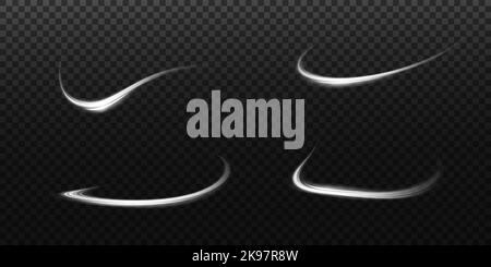 Ensemble de lignes lumineuses abstraites de mouvement et de vitesse. Blanc. Galaxie lumineuse. Podium lumineux. Tunnel spatial. Un effet lumineux au quotidien. semi-circulaire Illustration de Vecteur