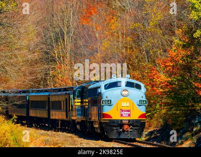 Une locomotive diesel Lackawanna de 1948, 664 du lieu historique national de Steamtown. Banque D'Images