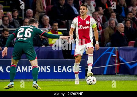 AMSTERDAM, PAYS-BAS - OCTOBRE 26 : Dusan Tadic d'Ajax lors du match de la Ligue des champions de l'UEFA entre Ajax et le FC Liverpool à l'arène Johan Cruijff sur 26 octobre 2022 à Amsterdam, pays-Bas (photo d'Andre Weening/Orange Pictures) Banque D'Images