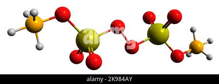 3D image de formule squelettique de persulfate d'ammonium - structure chimique moléculaire du composé inorganique isolé sur fond blanc Banque D'Images