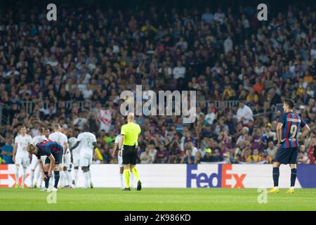 Barcelone, Espagne. 26/10/2022, Sadio Mane du FC Bayern Munchen célèbre un but lors du match de l'UEFA Champions League entre le FC Barcelone et le FC Bayern Munchen au Spotify Camp Nou à Barcelone, Espagne. Banque D'Images