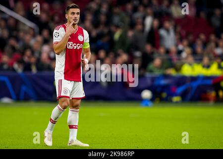 AMSTERDAM, PAYS-BAS - OCTOBRE 26 : Dusan Tadic d'Ajax lors du match de la Ligue des champions de l'UEFA entre Ajax et le FC Liverpool à l'arène Johan Cruijff sur 26 octobre 2022 à Amsterdam, pays-Bas (photo d'Andre Weening/Orange Pictures) Banque D'Images