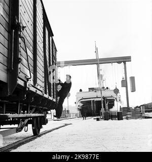 Le ferry S/S Starke, Trelleborg. Construit en 1931 par Deutsche Werke, Kiel, Allemagne et livré aux chemins de fer nationaux, SJ, Malmö. A principalement exploité le sentier Trelleborg - Sassnitz. Inséré en 1967 sur le nouveau chemin de ferry entre Värtahamnen à Stockholm et Naantali à l'extérieur de Turku Banque D'Images