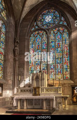 Église gothique Saint-Georges, Selestat, Alsace, France Banque D'Images