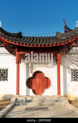 Ancienne porte de Temple chinois Banque D'Images