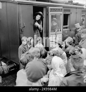 Voyage en train historique de Stockholm à Göteborg pour l'inauguration du train 62. SJ C 182 Banque D'Images