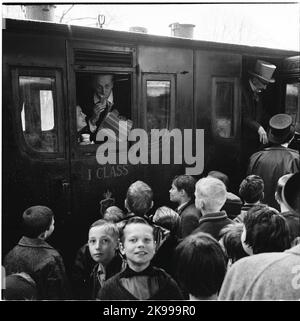 Voyage en train historique de Stockholm à Göteborg pour l'inauguration du train 62. SJ A 103 Banque D'Images