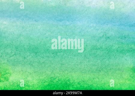 Image de dégradé aquarelle bleu et vert émeraude. Papier texturé d'arrière-plan aquarelle abstrait Banque D'Images