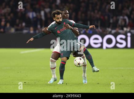 Amsterdam, pays-Bas - 26 octobre 2022, Mohamed Salah de Liverpool pendant la Ligue des champions de l'UEFA, Group A match de football entre Ajax Amsterdam et le FC de Liverpool sur 26 octobre 2022 à l'arène Johan Cruijff d'Amsterdam, pays-Bas - photo : Jean Catuffe/DPPI/LiveMedia Banque D'Images