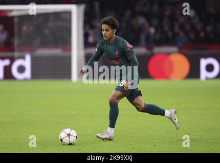 Amsterdam, pays-Bas - 26 octobre 2022, Fabio Carvalho de Liverpool pendant la Ligue des champions de l'UEFA, Group A match de football entre Ajax Amsterdam et le FC Liverpool sur 26 octobre 2022 à l'arène Johan Cruijff d'Amsterdam, pays-Bas - photo : Jean Catuffe/DPPI/LiveMedia Banque D'Images