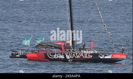 IMOCA CHARAL Skipper Jeremie Beyou pendant la route du Rhum-destination Guadeloupe 2022, course transatlantique solo, Saint-Malo - Guadeloupe (6 562 kilomètres) sur 26 octobre 2022 à Saint-Malo, France - photo Laurent Lairys / DPPI Banque D'Images