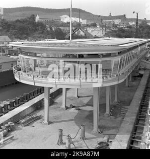 Les chemins de fer de l'État, SJ, train Ferjelleden Trelleborgs- Sassnitz 50 ans. M/S Trelleborg appelle Sassnitz Banque D'Images