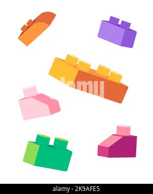 Volant flottant briques jeu jouets coloré puzzle cude Illustration de Vecteur