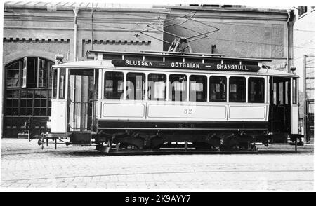 La société SSB A5 52, qui exploite Slussen - Götgatan - Skanstull, est la société de tramway du sud de Stockholm. Banque D'Images