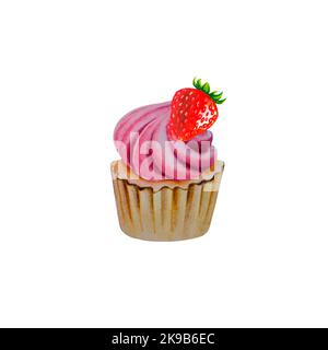 Tarte aux fraises. Cupcake. saint-valentin. Bonbons pour les vacances. Banque D'Images