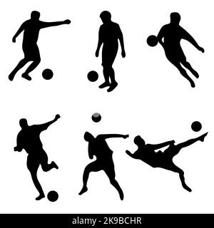 Le joueur de football silhouettes image vectorielle Illustration de Vecteur