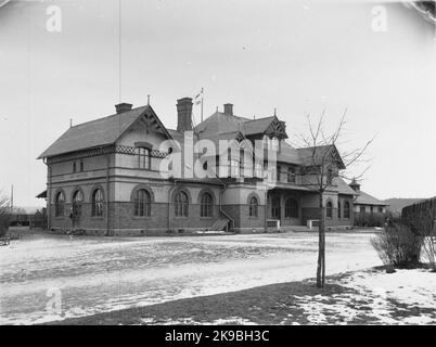 Västanfors est devenu le plus grand du Folke Zettervall conçu à la piste d'état Frövi-Krylbo en 1900. Stationshus. La gare a été construite en 1900. Le nom a été changé en 1947 à Fagersta Central.1917-18, Bangården a été élargi par deux voies et en 1945 par une autre. Banque D'Images