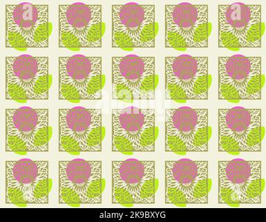 Motif vectoriel sans couture basé sur le tournesol dessiné à la main Illustration de Vecteur