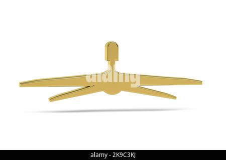 Golden 3D icône de ventilateur de plafond isolée sur fond blanc - rendu 3D Banque D'Images