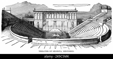 Théâtre de Segesta, Illustration, Histoire du monde de Ridpath, Volume I, par John Clark Ridpath, LL. D., Merrill & Baker Publishers, New York, 1894 Banque D'Images